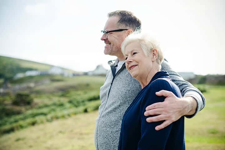 A happy man and his mother