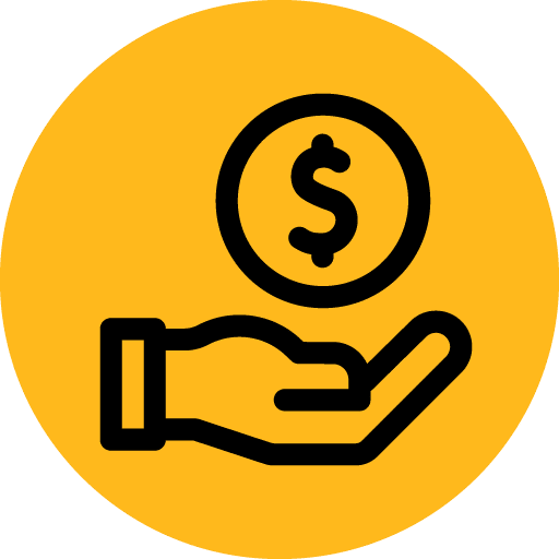 Hand with dollar sign icon
